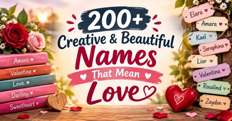 200+ Creative & Beautiful Names That Mean Love